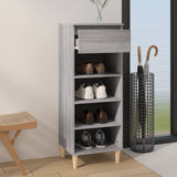 Shoe Cabinet Grey Sonoma 40x36x105 cm Engineered Wood - Side View