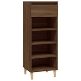 Shoe Cabinet Brown Oak 40x36x105 cm Engineered Wood - Front View