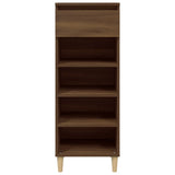 Shoe Cabinet Brown Oak 40x36x105 cm Engineered Wood - Side View