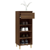 Shoe Cabinet Brown Oak 40x36x105 cm Engineered Wood - Close-Up Angle