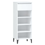 Shoe Rack White 40x36x105 cm Engineered Wood - Front View