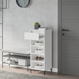 Shoe Rack White 40x36x105 cm Engineered Wood - Side View