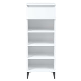 Shoe Rack White 40x36x105 cm Engineered Wood - 45-Degree Angle