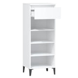 Shoe Rack White 40x36x105 cm Engineered Wood - Rear View