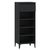 Shoe Rack Black 40x36x105 cm Engineered Wood - Front View