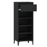 Shoe Rack Black 40x36x105 cm Engineered Wood - Rear View