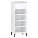 Shoe Rack High Gloss White 40x36x105 cm Engineered Wood - Front View