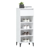 Shoe Rack High Gloss White 40x36x105 cm Engineered Wood - Top-Down View