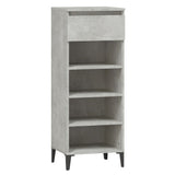 Shoe Rack Concrete Grey 40x36x105 cm Engineered Wood - Front View