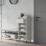 Shoe Rack Concrete Grey 40x36x105 cm Engineered Wood - Side View