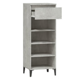 Shoe Rack Concrete Grey 40x36x105 cm Engineered Wood - Rear View