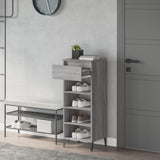 Shoe Rack Grey Sonoma 40x36x105 cm Engineered Wood - Side View