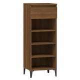 Shoe Rack Brown Oak 40x36x105 cm Engineered Wood - Front View