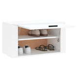 Wall-mounted Shoe Cabinet High Gloss White 70x35x38 cm Engineered Wood - Top-Down View