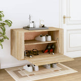Wall-mounted Shoe Cabinet Sonoma Oak 70x35x38 cm Engineered Wood - Side View