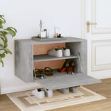 Wall-mounted Shoe Cabinet Concrete Grey 70x35x38 cm Engineered Wood - Side View