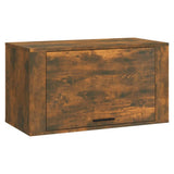 Wall-mounted Shoe Cabinet Smoked Oak 70x35x38 cm Solid Wood Pine - Front View