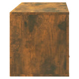 Wall-mounted Shoe Cabinet Smoked Oak 70x35x38 cm Solid Wood Pine - Rear View
