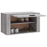 Wall-mounted Shoe Cabinet Grey Sonoma 70x35x38 cm Solid Wood Pine - Top-Down View