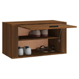 Wall-mounted Shoe Cabinet Brown Oak 70x35x38 cm Solid Wood Pine - Top-Down View