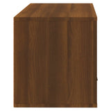 Wall-mounted Shoe Cabinet Brown Oak 70x35x38 cm Solid Wood Pine - Rear View
