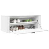 Wall Shoe Cabinet White 100x35x38 cm Engineered Wood - Top-Down View