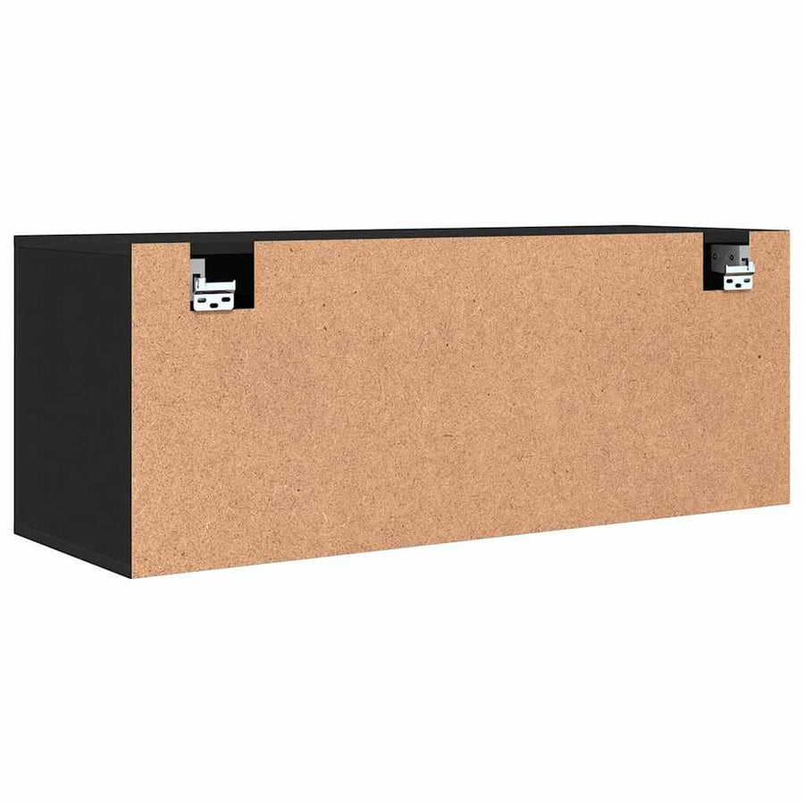 Wall Shoe Cabinet Black 100x35x38 cm Engineered Wood