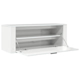 Wall Shoe Cabinet High Gloss White 100x35x38 cm Engineered Wood - Rear View