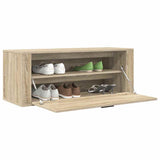 Wall Shoe Cabinet Sonoma Oak 100x35x38 cm Engineered Wood - Top-Down View