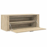 Wall Shoe Cabinet Sonoma Oak 100x35x38 cm Engineered Wood - Rear View