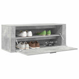 Wall Shoe Cabinet Concrete Grey 100x35x38 cm Engineered Wood - Top-Down View
