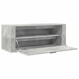Wall Shoe Cabinet Concrete Grey 100x35x38 cm Engineered Wood - Rear View