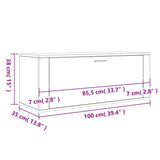 Wall Shoe Cabinet Concrete Grey 100x35x38 cm Engineered Wood