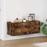 Wall Shoe Cabinet Smoked Oak 100x35x38 cm Engineered Wood