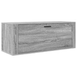 Wall Shoe Cabinet Grey Sonoma 100x35x38 cm Engineered Wood - Front View