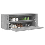 Wall Shoe Cabinet Grey Sonoma 100x35x38 cm Engineered Wood - Top-Down View