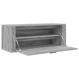 Wall Shoe Cabinet Grey Sonoma 100x35x38 cm Engineered Wood - Rear View