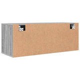 Wall Shoe Cabinet Grey Sonoma 100x35x38 cm Engineered Wood - Low Angle