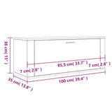 Wall Shoe Cabinet Grey Sonoma 100x35x38 cm Engineered Wood - Extra Image