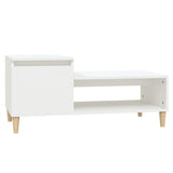 Coffee Table White 100x50x45 cm Engineered Wood - Front View