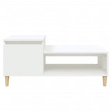 Coffee Table White 100x50x45 cm Engineered Wood - 45-Degree Angle