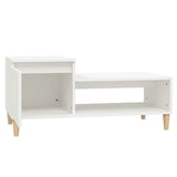 Coffee Table White 100x50x45 cm Engineered Wood - Rear View