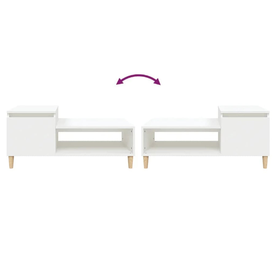 Coffee Table White 100x50x45 cm Engineered Wood