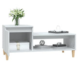 Coffee Table High Gloss White 100x50x45 cm Engineered Wood - Top-Down View