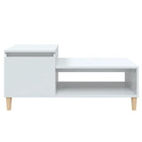 Coffee Table High Gloss White 100x50x45 cm Engineered Wood - 45-Degree Angle