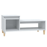 Coffee Table High Gloss White 100x50x45 cm Engineered Wood - Rear View