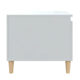 Coffee Table High Gloss White 100x50x45 cm Engineered Wood - Close-Up Angle