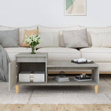 Coffee Table Concrete Grey 100x50x45 cm Engineered Wood - Side View