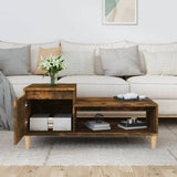 Coffee Table Smoked Oak 100x50x45 cm Engineered Wood - Side View