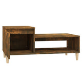 Coffee Table Smoked Oak 100x50x45 cm Engineered Wood - Rear View